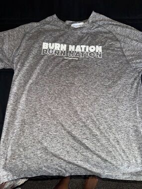 Burn Nation Heather Gray Graphic Short Sleeve Tee